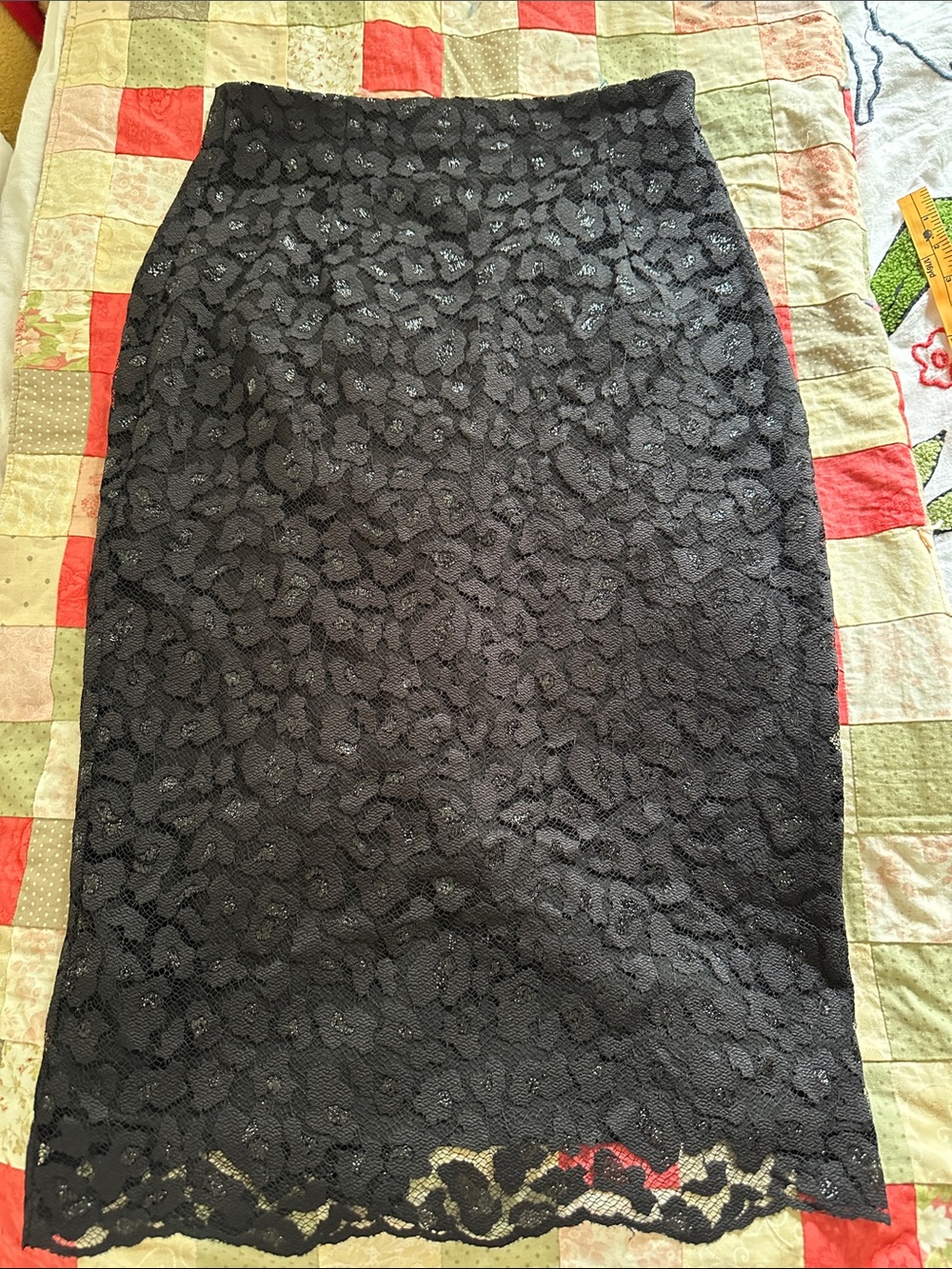 Zara Black Lace Pencil Skirt